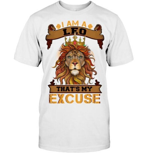 Lion Graphic Art July August Birthday Gifts Leo Zodiac Sign Shirt