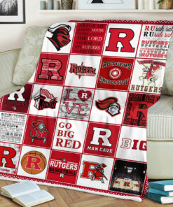 Ncaa Rutgers Scarlet Knights Sherpa Fleece Blanket College Student Gift