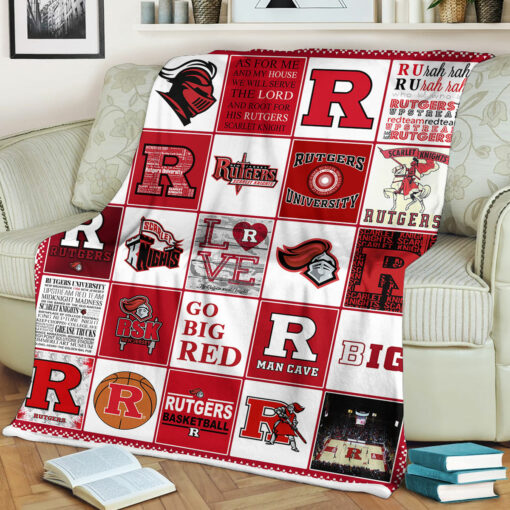 Ncaa Rutgers Scarlet Knights Sherpa Fleece Blanket College Student Gift