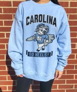 North Carolina Tar Heels Champion Youth Strong Mascot Sweatshirt, UNC Tar Heels Hoodies, Vintage Tar Heels shirt, Carolina Fan Crewneck
