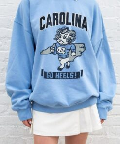 North Carolina Tar Heels Champion Youth Strong Mascot Sweatshirt, UNC Tar Heels Hoodies, Vintage Tar Heels shirt, Carolina Fan Crewneck