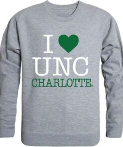 University of North Carolina at Charlotte I Love Crewneck Sweatshirt Gifts for Fans