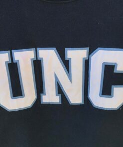 Vintage University North Carolina Spellout Logo Patches Sweatshirt Crewneck Pullover Jumper Streetwear Navy Baggy Sweatshirt
