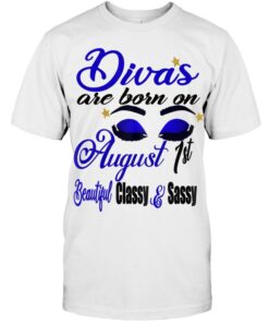 Womens Leo Divas Are Born On August 1St Birthday Shirt