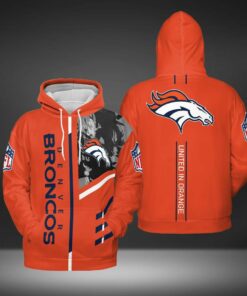 Sports American Nfl Denver Broncos 3D All Over Print Zip-Up Hoodie Option