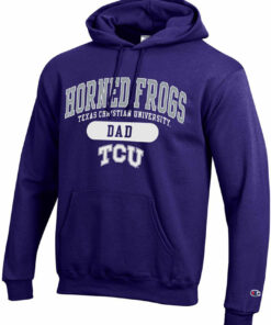 Champion TCU Horned Frogs Mens Dad Pill Long Sleeve Hoodie TCU Shirt Sweatshirt Hoodie Reprinted Full Size Gifts for NCAA Fans