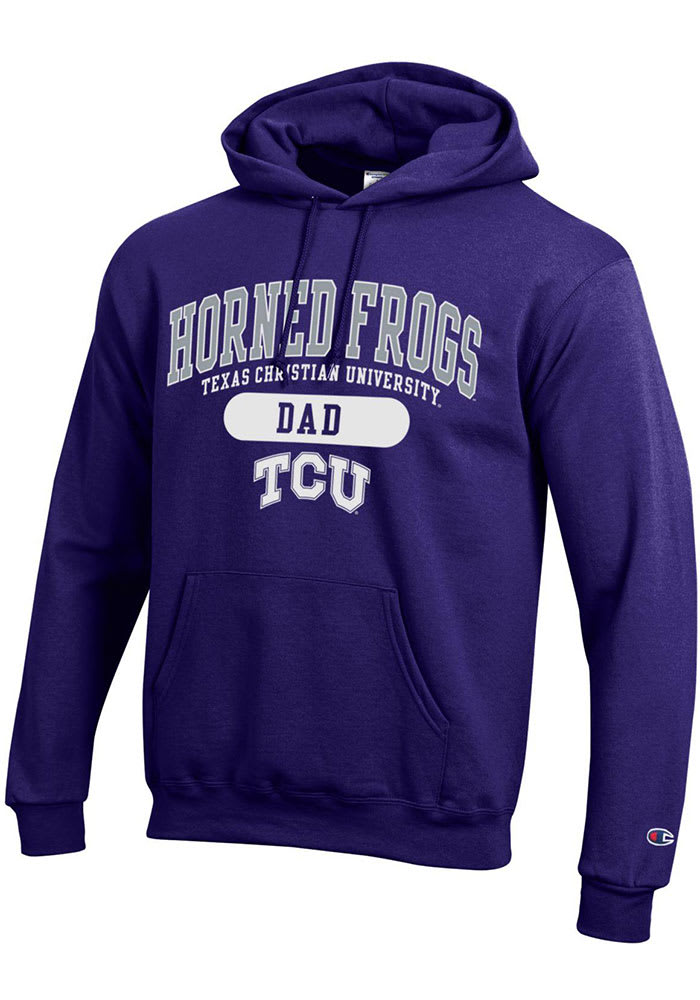 Champion TCU Horned Frogs Mens Dad Pill Long Sleeve Hoodie TCU Shirt Sweatshirt Hoodie Reprinted Full Size Gifts for NCAA Fans