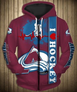 Colorado Avalanche Cute Design Pullover Nhl 3D All Over Print Zip-Up Hoodie Option