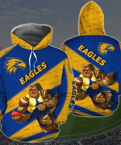 Customized 3D Printed West Coast Eagles Hoodie - Afl Zip-Up Hoodie