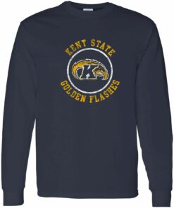 Kent State Golden Flashes Distressed Circle Logo Shirt Sweatshirt Pullover Hoodie Reprinted Gifts for Fans