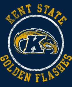 Kent State Golden Flashes Distressed Circle Logo Shirt Sweatshirt Pullover Hoodie Reprinted Gifts for Fans