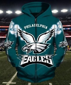 Men Women Philadelphia Eagles 3D Zipper Hoodie, Philadelphia Eagles Zipper Hoodie, Nfl Philadelphia Eagles Apparel V5