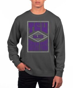 Men's Black TCU Horned Frogs Pigment Dyed Fleece Crewneck Sweatshirt, University Football Fan Shirt, TCU Shirts Gift for Fans