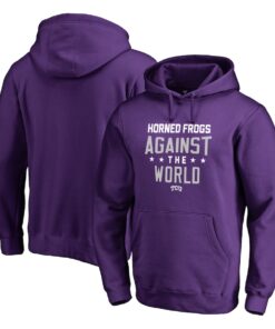 Men's Fanatics Branded TCU Horned Frogs Against The World Pullover Hoodie, University Football Fan Shirt, TCU Shirts Gift for Fans
