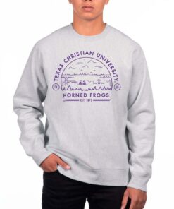 Men's Heathered Gray TCU Horned Frogs Premium Fleece Crew Neck Sweatshirt