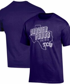 Men's Russell Athletic TCU Horned Frogs Distressed Wordmark T-Shirt, University Football Fan Shirt, TCU Shirts Gift for Fans