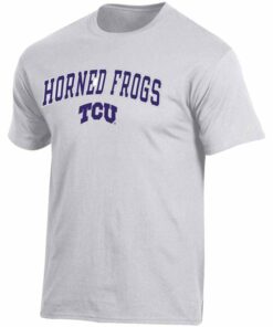 Men's Russell Athletic White TCU Horned Frogs Wordmark Spinner T-Shirt, University Football Fan Shirt, TCU Shirts Gift for Fans