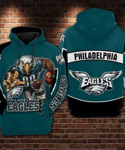 Nfl Philadelphia Eagles Running 3D All Over Printed Hoodie, Zip- Up Hoodie