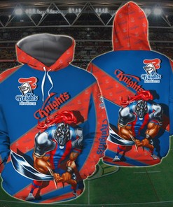 Personalized 3D Printed Newcastle Knights Hoodie With Mascot-Kc - Nrl Hoodie