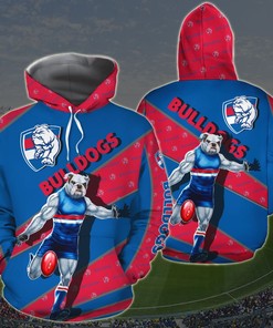 Personalized 3D Printed Western Bulldogs Hoodie With Mascot-Kc - Afl Hoodie