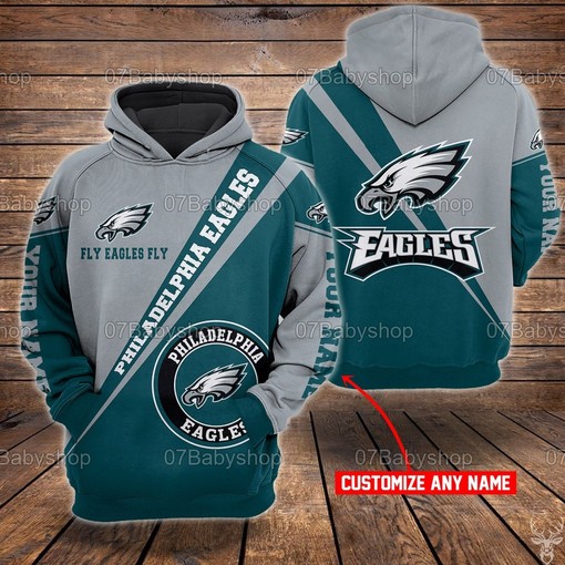 Personalized Philadelphia Eagles Nfl Custom Name 3D All Over Print Zip-Up Hoodie Option