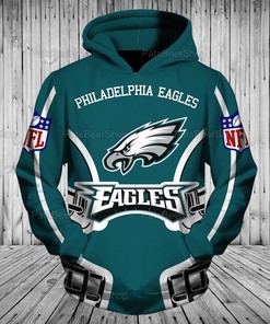 Philadelphia Eagles Nfl 3D All Over Printed Hoodie, Zip- Up Hoodie