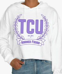 TCU Cropped Hoodie, TCU Horned Frogs Sweatshirt, Riff Ram Bah Zoo, College Football Fan Sweater, TCU Gift, Texas Christian Game Day Sweater