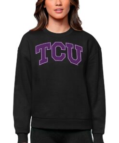 TCU Horned Frogs Antigua Women's Victory Crewneck Pullover Sweatshirt, University Football Fan Shirt, TCU Shirts Gift for Fans