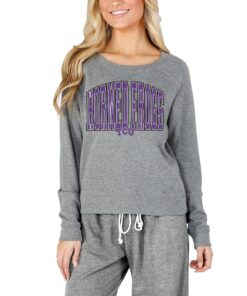 TCU Horned Frogs Concepts Sport Women's Mainstream Terry Long Sleeve T-Shirt, University Football Fan Shirt, TCU Shirts Gift for Fans