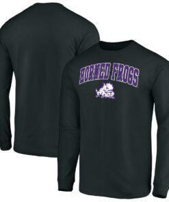 TCU Horned Frogs Fanatics Branded Campus Logo Long Sleeve T-Shirt, University Football Fan Shirt, TCU Shirts Gift for Fans