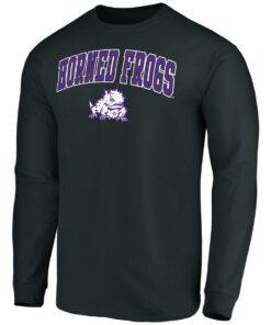 TCU Horned Frogs Fanatics Branded Campus Logo Long Sleeve T-Shirt, University Football Fan Shirt, TCU Shirts Gift for Fans