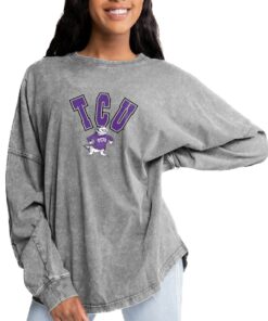 TCU Horned Frogs Gameday Couture Women's Faded Wash Pullover Sweatshirt, University Football Fan Shirt, TCU Shirts Gift for Fans