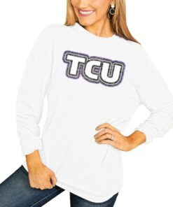 TCU Horned Frogs Women's It's A Win Vintage Vibe Long Sleeve T-Shirt, University Football Fan Shirt, TCU Shirts Gift for Fans