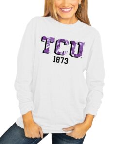 TCU Horned Frogs Women's No Time To Tie Dye Long Sleeve T-Shirt, University Football Fan Shirt, TCU Shirts Gift for Fans
