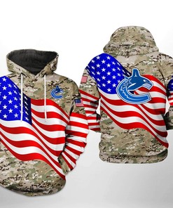 Vancouver Canucks Nhl Us Flag Camo Veteran 3D All Over Print Zip-Up Hoodie Option