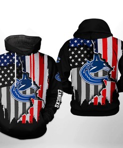 Vancouver Canucks Nhl Us Flag Team 3D All Over Print Zip-Up Hoodie Option