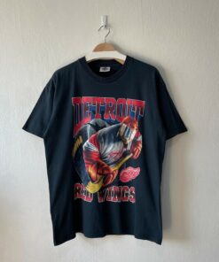 Vintage Style 90s Detroit Red Wings Crewneck T-shirt, Detroit Red Wings Sweatshirt, Detroit Red Wings Hoodie, Gift For Her, Gift For Him