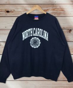 Vintage Style 90’s University of North Carolina Crewneck Sweatshirt Printed Spell Out Big Logo North Carolina University Sweater Pullover, Hoodie, Shirt Gifts for Fans