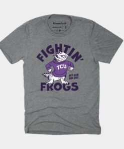 Vintage TCU Fightin' Frogs T-Shirt TCU Shirt Sweatshirt Hoodie Reprinted Full Size Gifts for NCAA Fans
