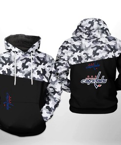 Washington Capitals Nhl Camo Veteran 3D All Over Print Zip-Up Hoodie Option