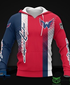 Washington Capitals Nhl Diagonal Line 3D Hoodie Zip Hoodie, 3D All Over Print Hoodie Zip Hoodie