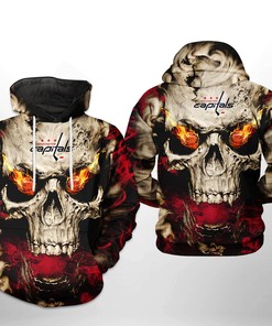 Washington Capitals Nhl Skull 3D All Over Print Zip-Up Hoodie Option