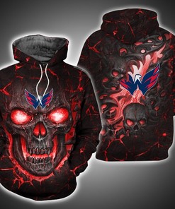 Washington Capitals Skull 3D Hoodie Zip Hoodie, Nhl 3D All Over Print Hoodie Zip Hoodie