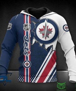 Winnipeg Jets Logo 3D Hoodie Zip Hoodie, Nhl 3D All Over Print Hoodie Zip Hoodie