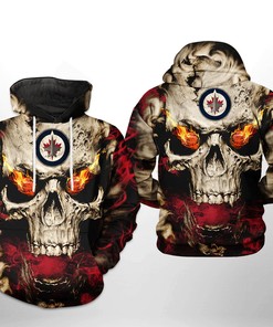 Winnipeg Jets Nhl Skull 3D All Over Print Zip-Up Hoodie Option