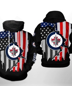 Winnipeg Jets Nhl Us Flag Team 3D All Over Print Zip-Up Hoodie Option