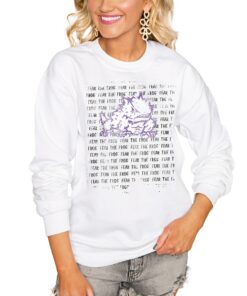 Women's White TCU Horned Frogs Bold Type Perfect Pullover Sweatshirt, University Football Fan Shirt, TCU Shirts Gift for Fans