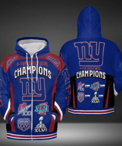 New York Giants Men's Hoodie 4 Times Super Bowl Champions Gifts for Fans