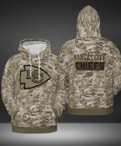 Kansas City Chiefs Hoodie Camo Printed 3D Pullover Zip Up Hoodie Gifts for Fans