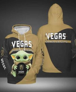 Vegas Golden Knights Nhl Hockey Baby Yoda Star Wars 3D All Over Printed Hoodie, Zip- Up Hoodie